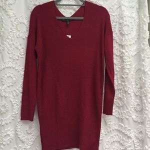 White House Black Market Long-Sleeve Ribbed Tunic in “Heather Indulgent”